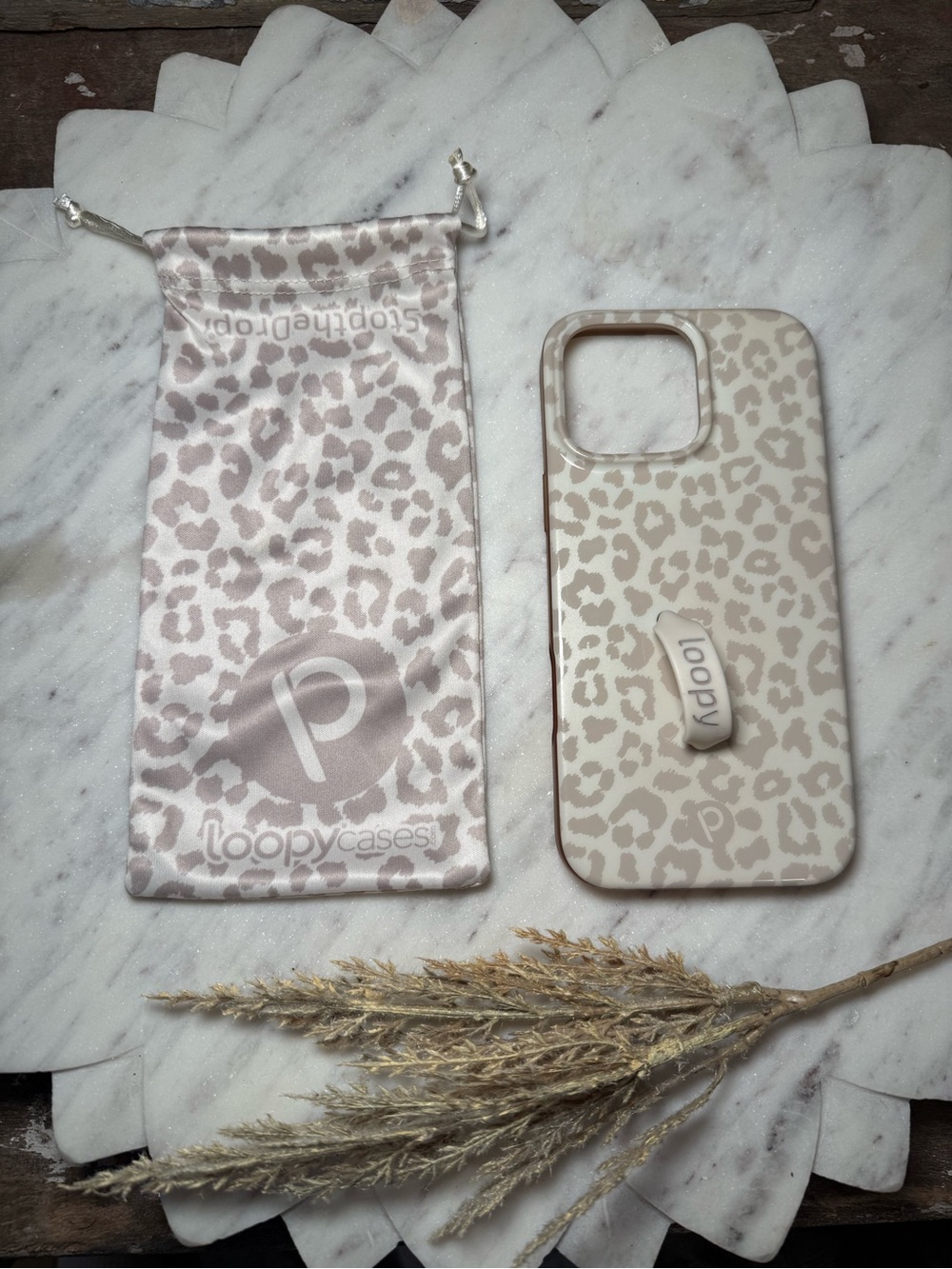 Gently Used Taupe Leopard IPhone 16 Pro Max Loopy Case